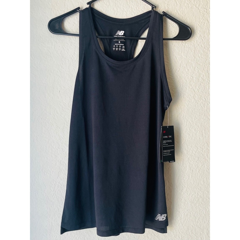 New Balance Womens Racerback Tank Top NB Dry Black Streetwear Casual Small NWT